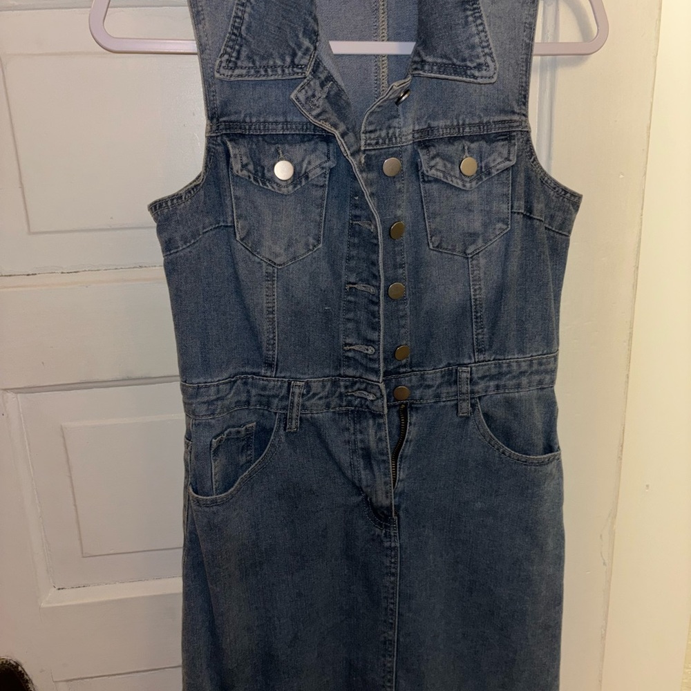 Joie Denim Sleeveless Button-Up Dress